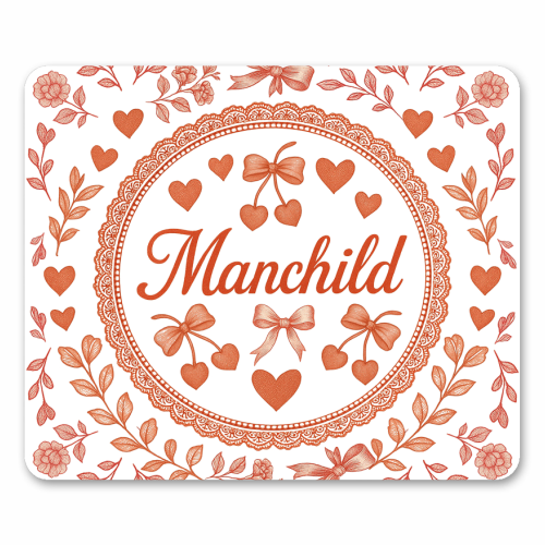 Manchild - mouse mat by Lilly Rose