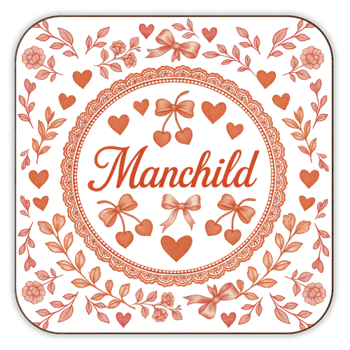 Manchild - personalised beer coaster by Lilly Rose