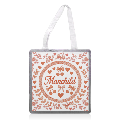 Manchild - printed canvas tote bag by Lilly Rose