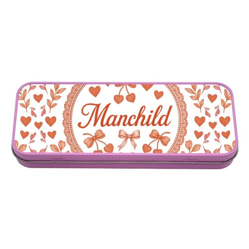 Manchild - tin pencil case by Lilly Rose