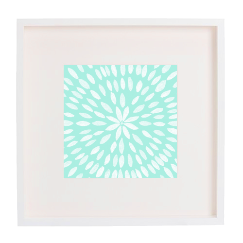 Mandala Flower #9 #mint #drawing #decor #art - framed poster print by Anita Bella Jantz