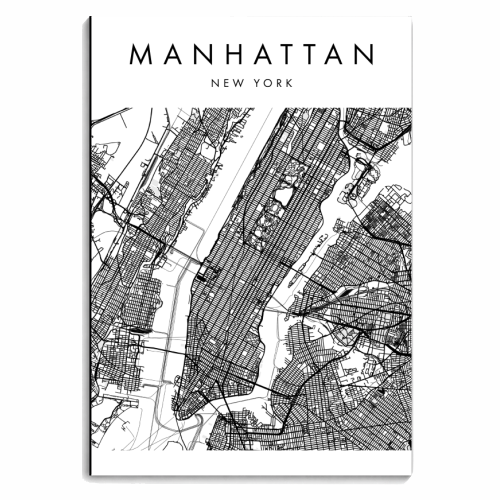 Manhattan New York Minimal Modern Street Map - personalised A4, A5, A6 notebook by Toni Scott