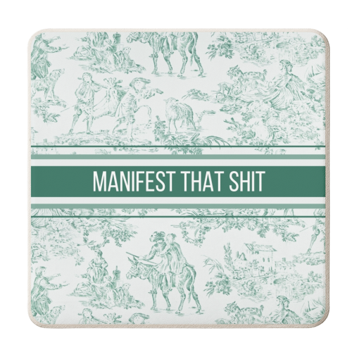 MANIFEST THAT SHIT - personalised beer coaster by Lilly Rose