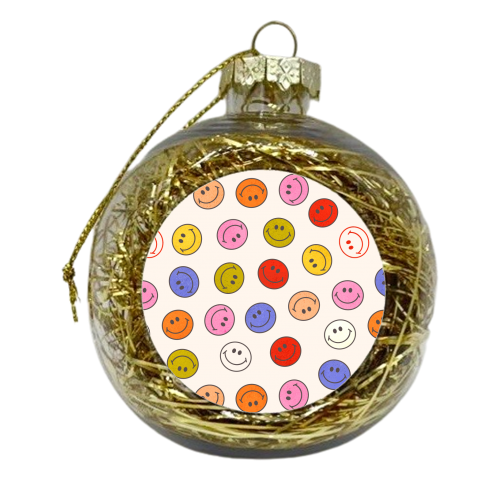 Many Happy Smileys - xmas bauble by Ania Wieclaw