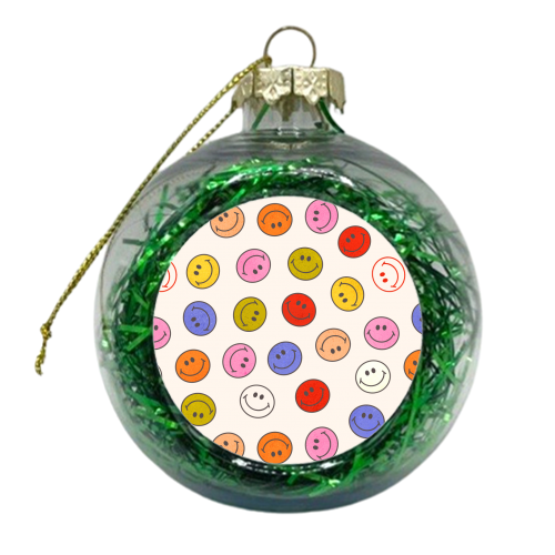 Many Happy Smileys - xmas bauble by Ania Wieclaw