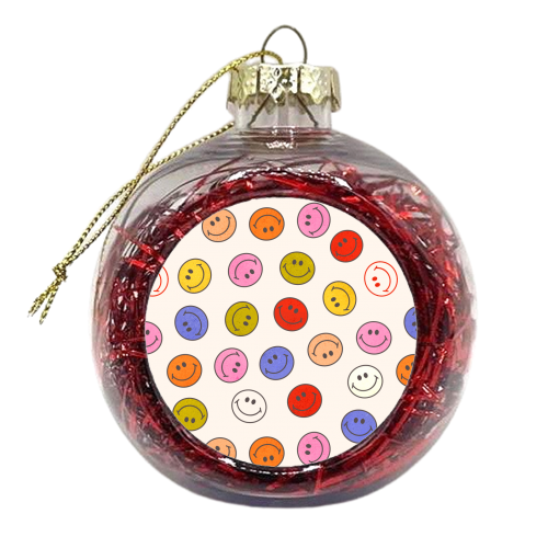 Many Happy Smileys - xmas bauble by Ania Wieclaw