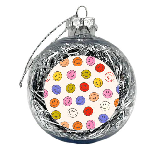 Many Happy Smileys - xmas bauble by Ania Wieclaw