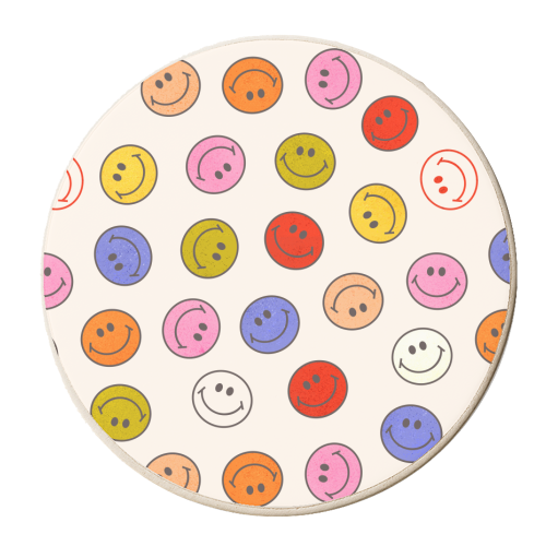Many Happy Smileys - personalised beer coaster by Ania Wieclaw