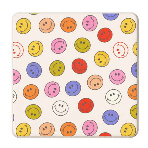 Many Happy Smileys - personalised beer coaster by Ania Wieclaw