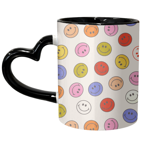 Many Happy Smileys - unique mug by Ania Wieclaw