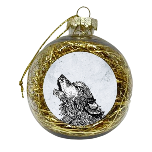 Marble Wolf - xmas bauble by Redmegreen