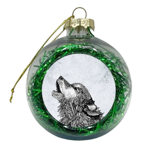 Marble Wolf - xmas bauble by Redmegreen