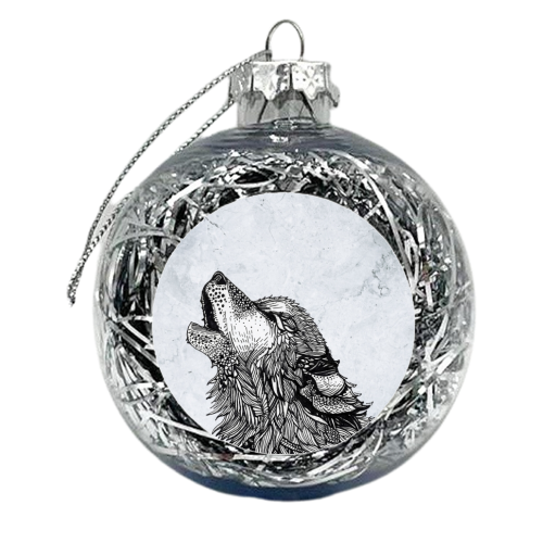 Marble Wolf - xmas bauble by Redmegreen