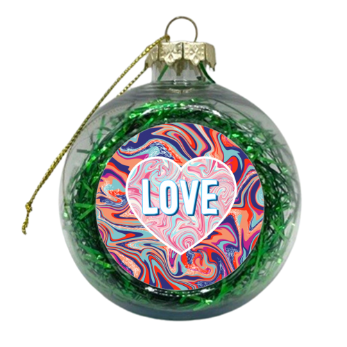 Marbled Love Heart - xmas bauble by Adam Regester