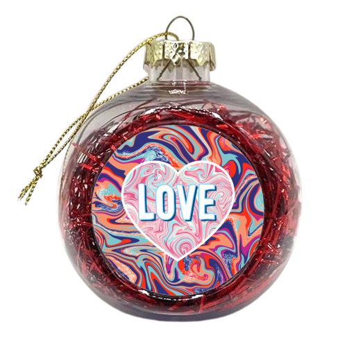 Marbled Love Heart - xmas bauble by Adam Regester