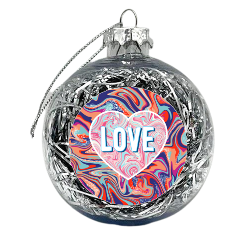 Marbled Love Heart - xmas bauble by Adam Regester