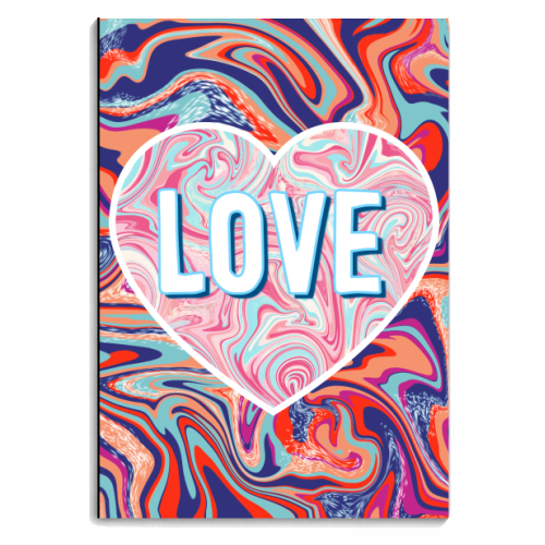 Marbled Love Heart - personalised A4, A5, A6 notebook by Adam Regester