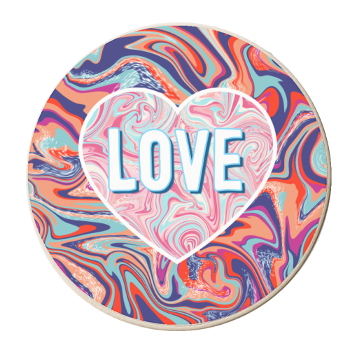 Marbled Love Heart - personalised beer coaster by Adam Regester
