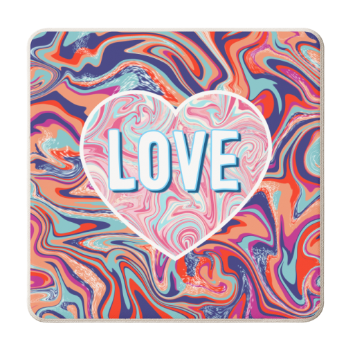 Marbled Love Heart - personalised beer coaster by Adam Regester