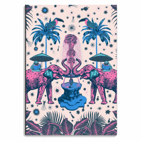 March Of The Elephants - Blue & Purple - personalised A4, A5, A6 notebook by Wallace Elizabeth