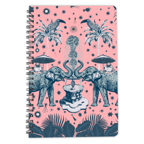 March Of The Elephants, Light Pink - personalised A4, A5, A6 notebook by Wallace Elizabeth