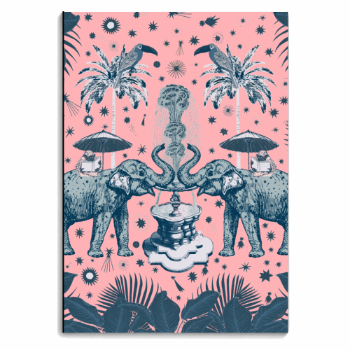 March Of The Elephants, Light Pink - personalised A4, A5, A6 notebook by Wallace Elizabeth
