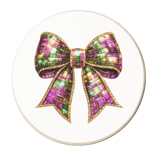 Mardi Gras bow - personalised beer coaster by haris kavalla