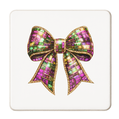 Mardi Gras bow - personalised beer coaster by haris kavalla