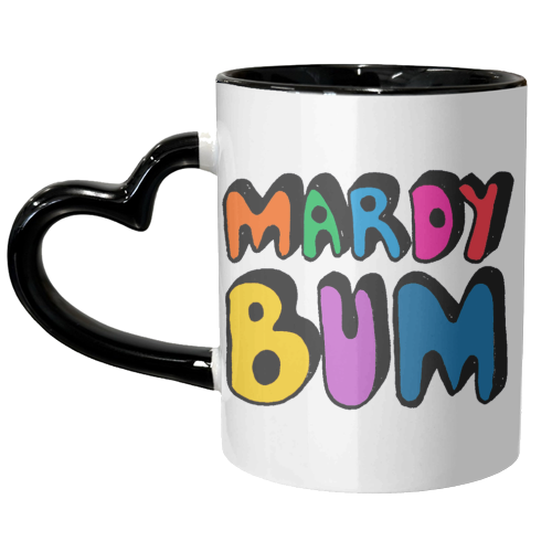 Mardy Bum hand typography lettering - unique mug by PixieDrew