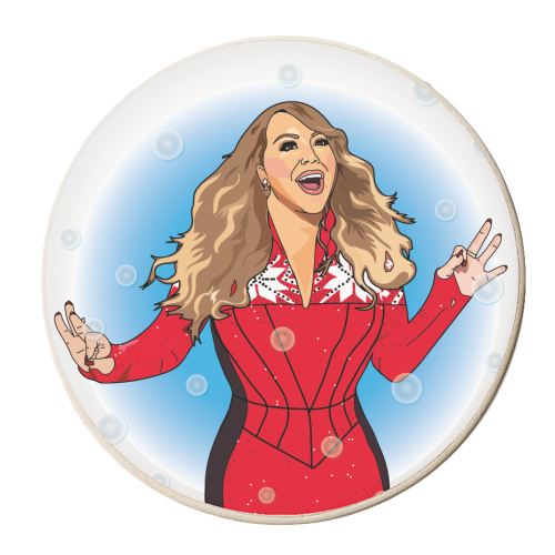 Mariah Carey Christmas Collection - personalised beer coaster by Catherine Critchley.