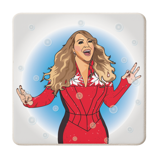 Mariah Carey Christmas Collection - personalised beer coaster by Catherine Critchley.