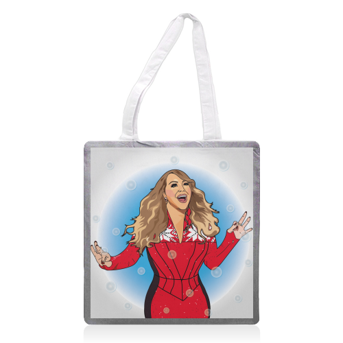 Mariah Carey Christmas Collection - printed canvas tote bag by Catherine Critchley.