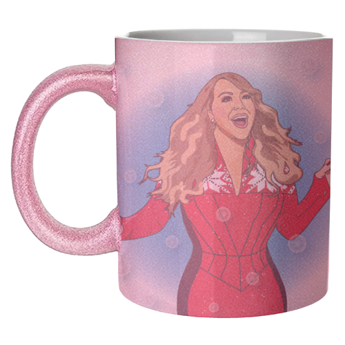 Mariah Carey Christmas Collection - unique mug by Catherine Critchley.
