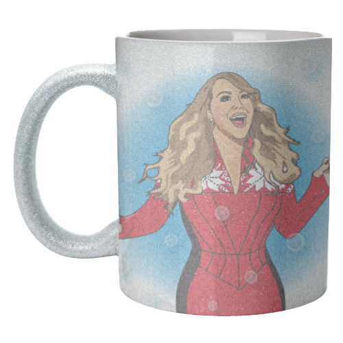 Mariah Carey Christmas Collection - unique mug by Catherine Critchley.