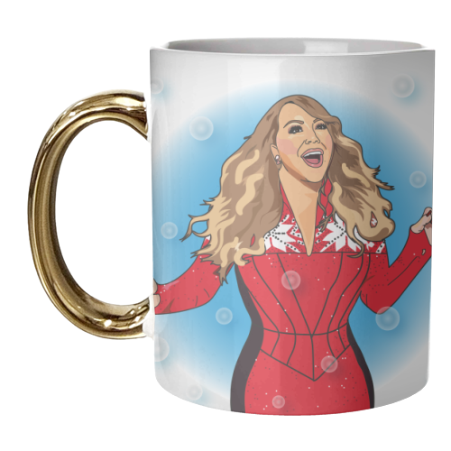 Mariah Carey Christmas Collection - unique mug by Catherine Critchley.