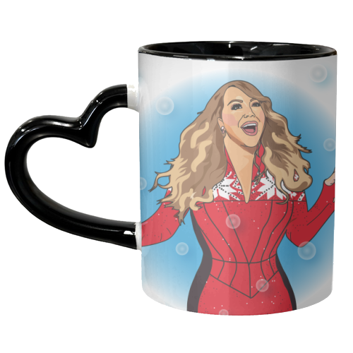 Mariah Carey Christmas Collection - unique mug by Catherine Critchley.