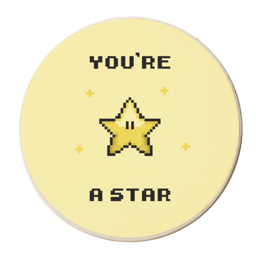 Mario - You're a Star - personalised beer coaster by Rishi Patel