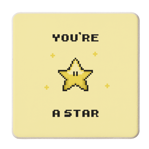 Mario - You're a Star - personalised beer coaster by Rishi Patel