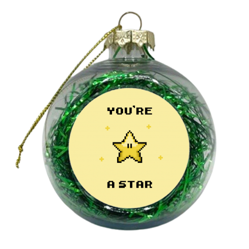 Mario - You're a Star - xmas bauble by Rishi Patel