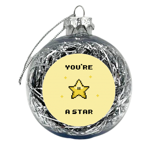 Mario - You're a Star - xmas bauble by Rishi Patel