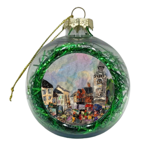 Market Day Hay on Wye - xmas bauble by Barbara Shaw
