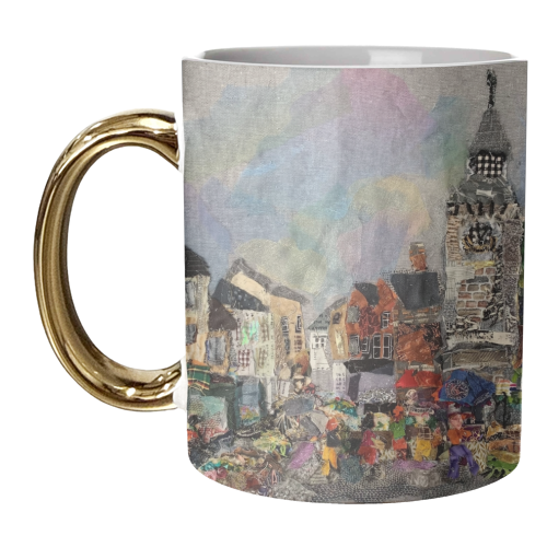 Market Day Hay on Wye - unique mug by Barbara Shaw