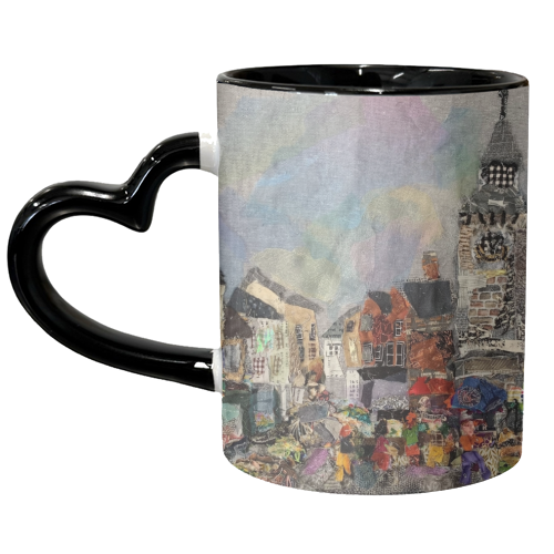 Market Day Hay on Wye - unique mug by Barbara Shaw