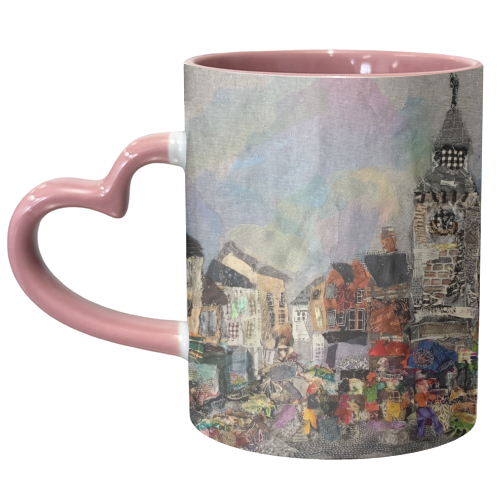 Market Day Hay on Wye - unique mug by Barbara Shaw