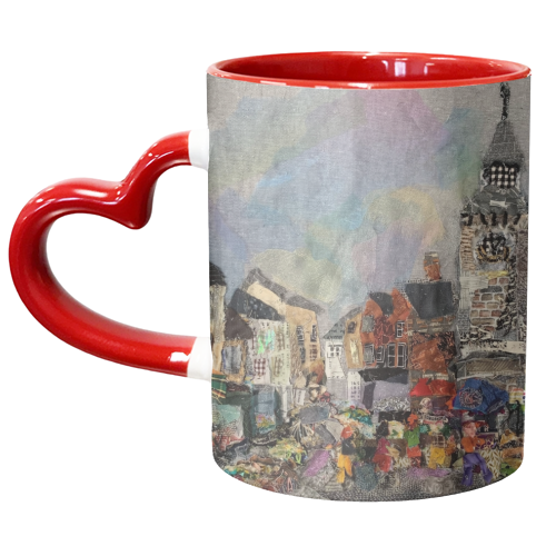 Market Day Hay on Wye - unique mug by Barbara Shaw