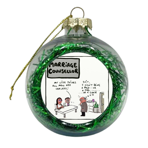 Marriage Counsellor - xmas bauble by David Black