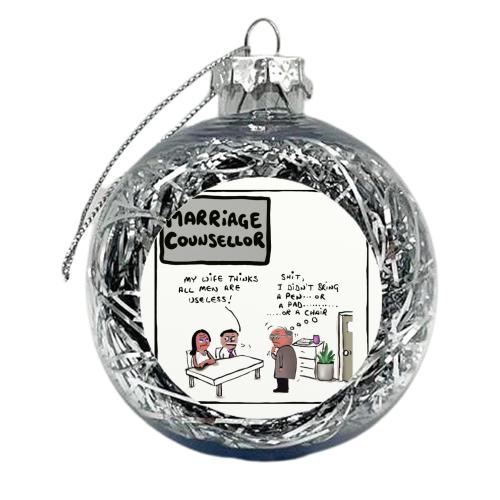 Marriage Counsellor - xmas bauble by David Black