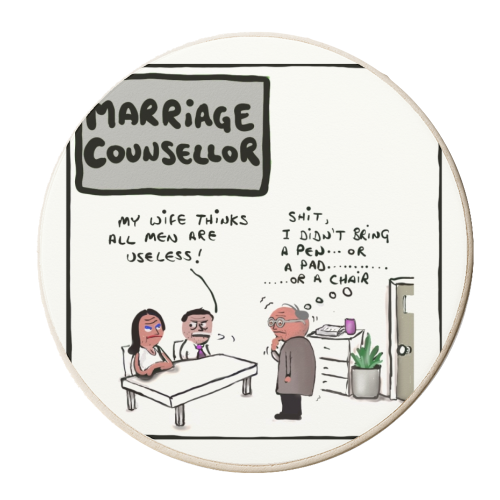 Marriage Counsellor - personalised beer coaster by David Black
