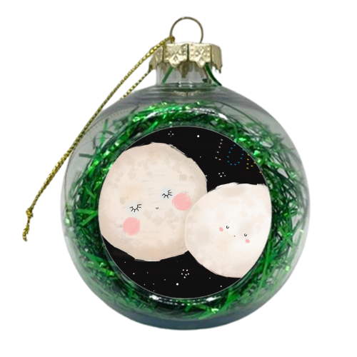 Marshmallow Love Moon - xmas bauble by Nichola Cowdery