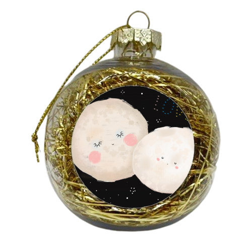Marshmallow Love Moon - xmas bauble by Nichola Cowdery